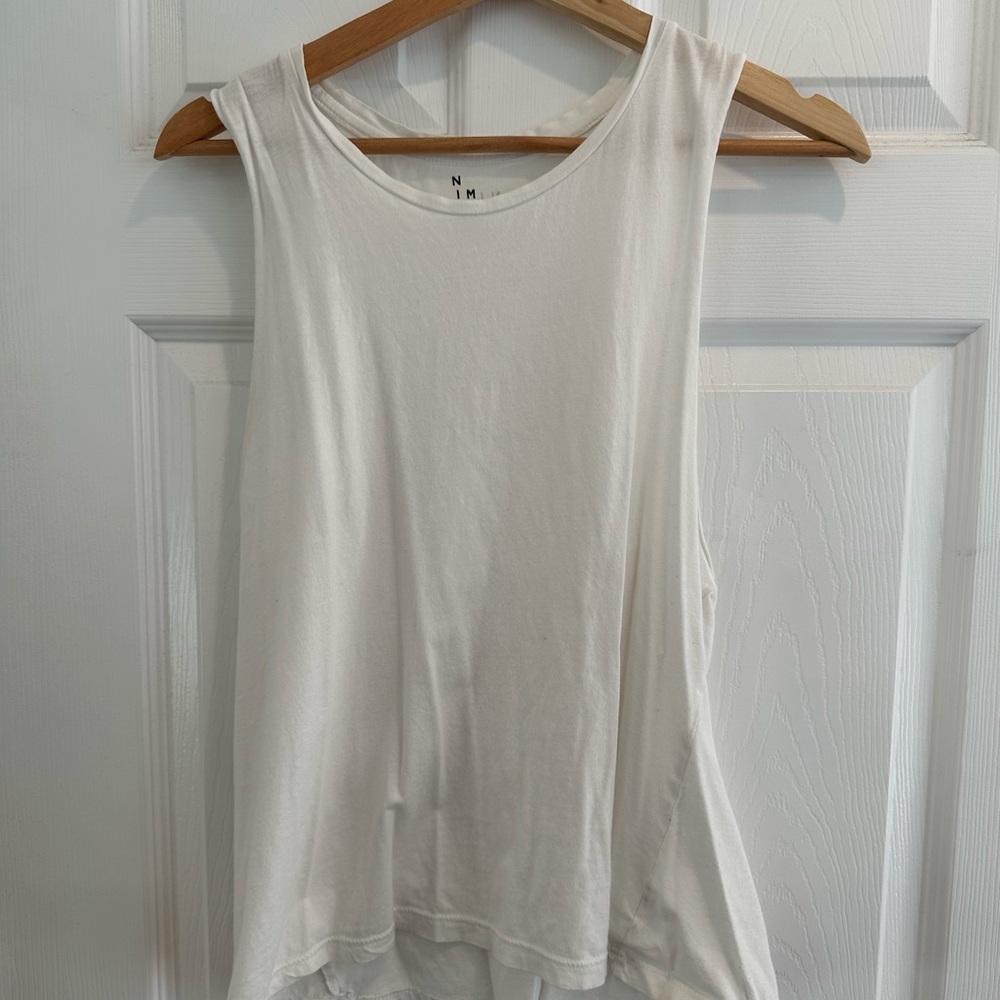 Nimble activewear white muscle tank size L